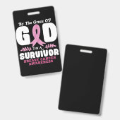 Von der Gnade Gott bin ein Überlebender Brustkrebs Ausweis (Front & Back)