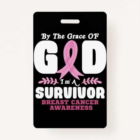 Von der Gnade Gott bin ein Überlebender Brustkrebs Ausweis (Vorderseite)