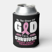 Von der Gnade Gott bin ein Überlebender Brustkrebs Dosenkühler (Kanne Vorderseite)