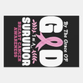 Von der Gnade Gott bin ein Überlebender Brustkrebs Geschenkpapier Set (Vorderseite)