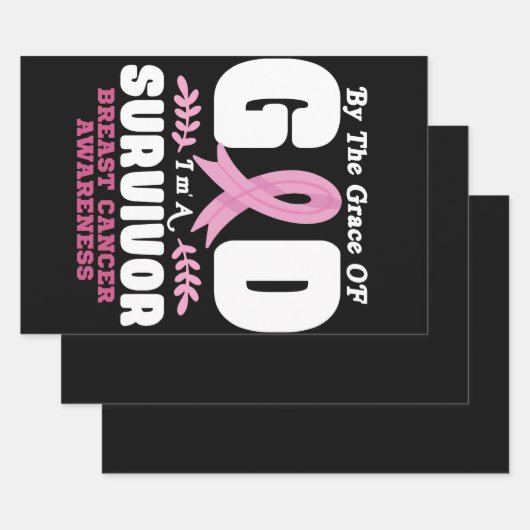 Von der Gnade Gott bin ein Überlebender Brustkrebs Geschenkpapier Set (Set)