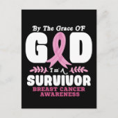 Von der Gnade Gott bin ein Überlebender Brustkrebs Postkarte (Vorderseite)