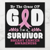 Von der Gnade Gott bin ein Überlebender Brustkrebs Weinetikett (Einzelnes Label)