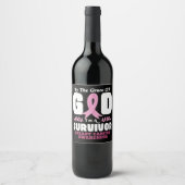 Von der Gnade Gott bin ein Überlebender Brustkrebs Weinetikett (Vorderseite)