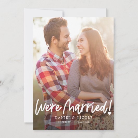 Von der Herbst-Editierbare Farbe Hochzeitsankündig Dankeskarte (Vorderseite)