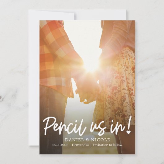 Von der Herz bearbeitbaren Farbkarte Save the Date Dankeskarte (Vorderseite)