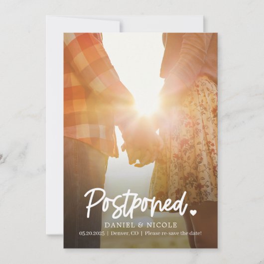 Von der Herz bearbeitbaren Farbkarte Save the Date Dankeskarte (Vorderseite)