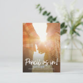 Von der Herz-EDITABLE-FARBE Save the Date Postkarte (Stehend Vorderseite)