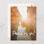 Von der Herz-EDITABLE-FARBE Save the Date Postkarte (Vorne/Hinten)