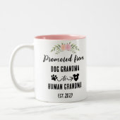 Von der Hunde-Oma zur menschlichen Oma befördert Zweifarbige Tasse (Links)