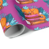 Von der Katze genehmigte Bücher rosa Geschenkpapier (Rolleneckpunkt)