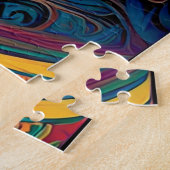 Von der KI geschaffene, Abstrakte Pfauenfeder insp Puzzle (Seite)