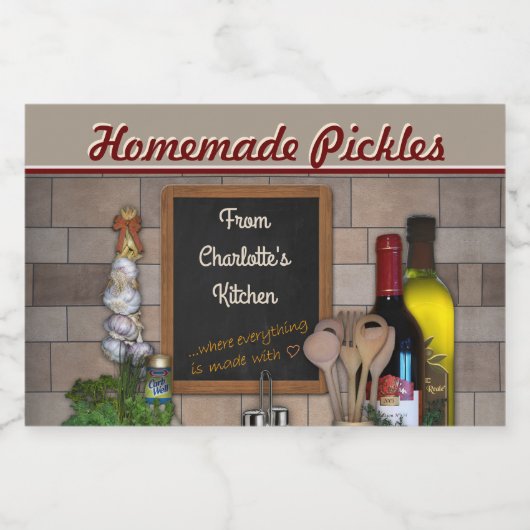 Von der Küche ... (anpassbar) Lebensmitteletikett (Einzelnes Label)
