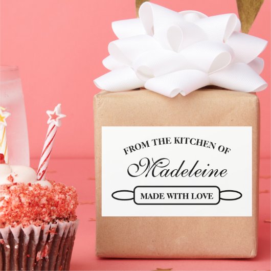 Von der Küche aus, mit Liebe elegant Rechteckiger Aufkleber (Party)