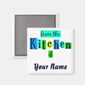 Von der Küche der Retro Blues Kühlschrankmagnet (Vorderseite/Rückseite)