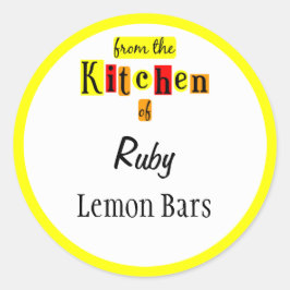 Von der Küche der Retro-Gelben Aufkleber