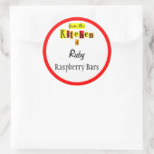 Von der Küche der Retro Red Editable Stickers (Tasche)