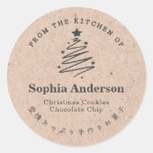 Von der Küche der Weihnachtsbaume Star Kraft Runder Aufkleber (Vorderseite)