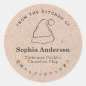 Von der Küche der Weihnachtskraft-Weihnachtsmannmü Runder Aufkleber (Vorderseite)