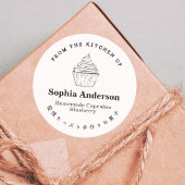Von der Küche des Cupcake Simple Minimalistisch Runder Aufkleber