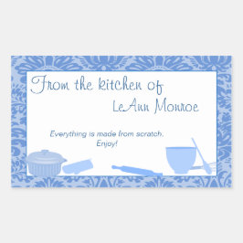 Von der Küche des Geschenketiketts in der Blues Rechteckiger Aufkleber