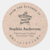 Von der Küche des Holiday Star Cookie Kraft Runder Aufkleber (Vorderseite)