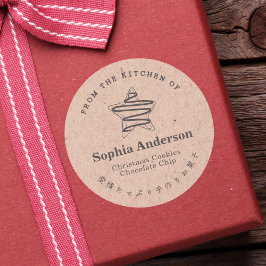 Von der Küche des Holiday Star Cookie Kraft Runder Aufkleber