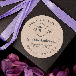 Von der Küche Halloween Boo Ghost Kraft Runder Aufkleber