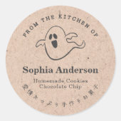 Von der Küche Halloween Boo Ghost Kraft Runder Aufkleber (Vorderseite)