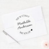 Von der Küche Made mit Liebe nach Skriptname Runder Aufkleber (Umschlag)