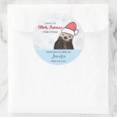 Von der Küche | Niedliche Weihnachtsfeier Runder Aufkleber (Tasche)