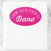 Von der Küche Ovaler Aufkleber (Tasche)