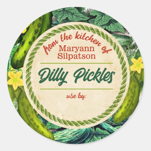 Von der Küche personalisierte Einstreu Runder Aufkleber (Vorderseite)