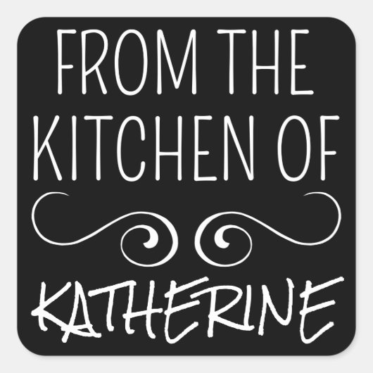 Von der Küche Quadratischer Aufkleber (Vorderseite)