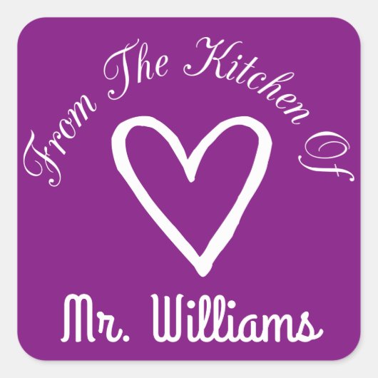 Von der Küche Quadratischer Aufkleber (Vorderseite)