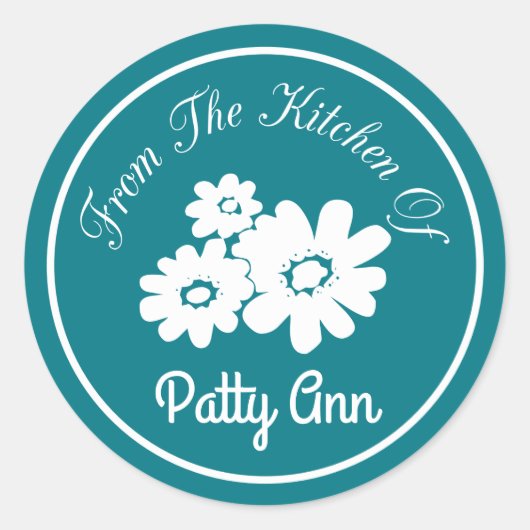 Von der Küche Runder Aufkleber (Vorderseite)