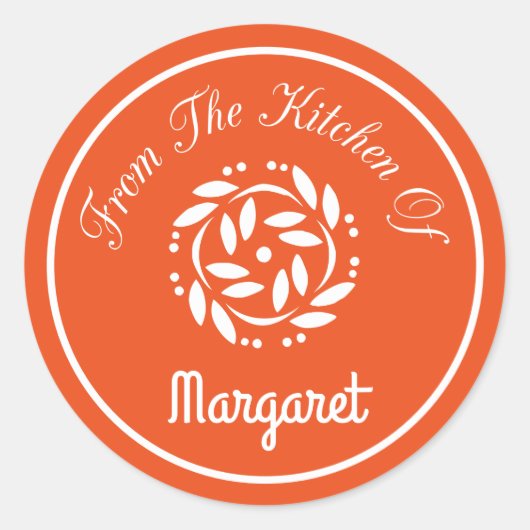 Von der Küche Runder Aufkleber (Vorderseite)