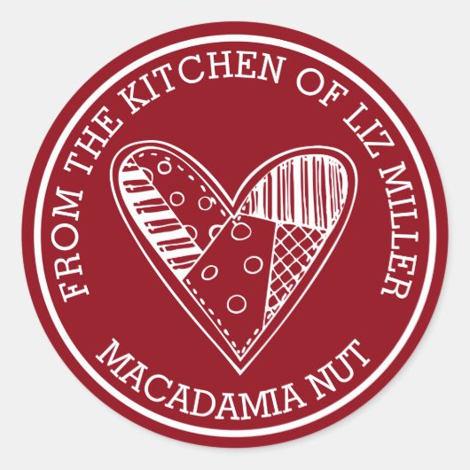 Von der Küche Runder Aufkleber (Vorderseite)