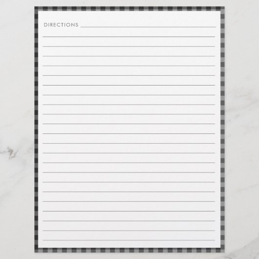 Von der Küche Schwarz-Grau Karierte Rezept Custom Flyer (Hinten)