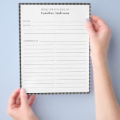 Von der Küche Schwarz-Grau Karierte Rezept Custom Flyer (Hand)