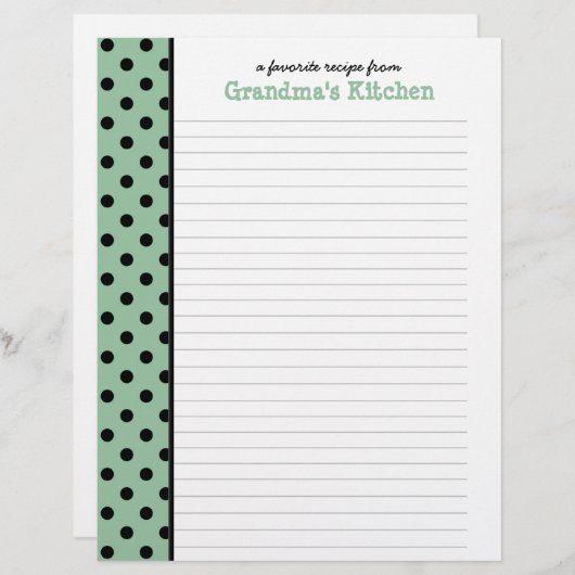 Von der Küche von Nana Polka Dot Rezept Seite (Vorne/Hinten)