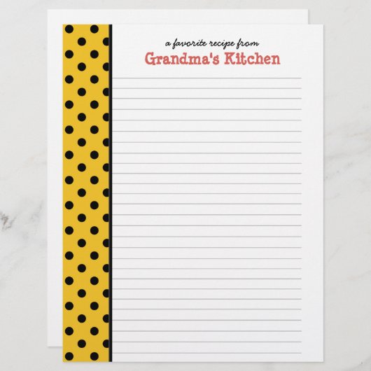 Von der Küche von Nana Polka Dot Rezept Seite (Vorne/Hinten)