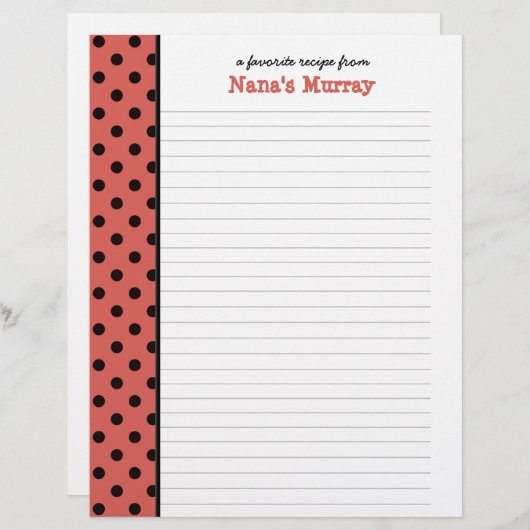 Von der Küche von Nana Polka Dot Rezept Seite (Vorne/Hinten)