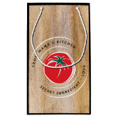 Von der Küche von ... Red Tomato Wood Customize Kleine Geschenktüte (Rückseite)