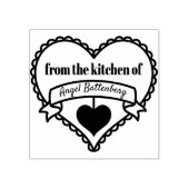 Von der Küche von .. Rustikales Herz Personalisier Gummistempel (Prägung)