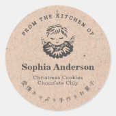 Von der Küche von Weihnachten Angel Kraft Rustikal Runder Aufkleber (Vorderseite)