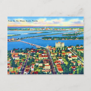 Von der Luft Miami Beach & Biscayne Bay, Florida Postkarte