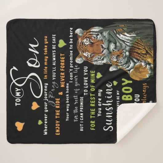 Von der Mama der Liebe für meinen Sohn personalisi Sherpadecke (Vorderseite (Horizontal))