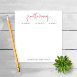 "Von der Mama" Note to School, Red Notepad Notizblock<br><div class="desc">Diese Notizblöcke sind ein perfektes Geschenk oder Ergänzung zu Ihrem Schreibtisch. Passen Sie den Notizblock mit den Namen Ihrer Kinder und Ihren Kontaktinformationen unten an. Ändern Sie mit der Funktion Anpassen den Schriftart oder das Layout des Texts.</div>