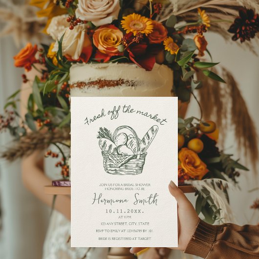 Von der Marktreife gezeichnet grünes Brautparty Einladung